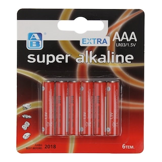 ΑΒ | Μπαταρίες Αλκαλικές Super AAA 6 Τεμάχια