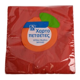 ΑΒ | ΧΑΡΤΟΠΕΤΣΕΤΕΣ ΚΟΚΚΙΝΕΣ 3 ΦΥΛΛΑ 38 Χ 40 CM 20 ΤΕΜ