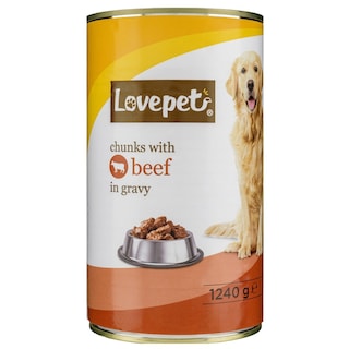 LOVEPET | Σκυλοτροφή Υγρή Βοδινό 1.24kg