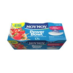 ΝΟΥΝΟΥ | Επιδόρπιο Γιαουρτιού PowerΒowl Φράουλα & Δημητριακά 2x175g Έκπτωση 0.50Ε