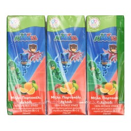 KIDS VALLEY | Φυσικός Χυμός PJ Masks Μήλο Πορτοκάλι Αχλάδι 250ml 4+2 Δώρο