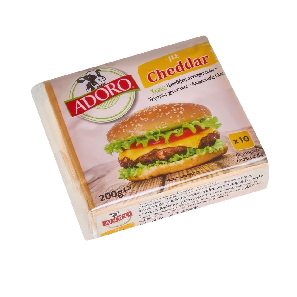 ADORO Τυρί Adoro με Cheddar Φέτες 200g