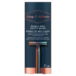 GILLETTE | KING C | Ξυριστική Μηχανή Ασφαλείας + 5 Ξυράφια Διπλής Ακμής 1 Τεμάχιο