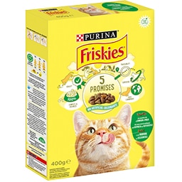 FRISKIES | ΞΗΡΑ ΤΡΟΦΗ ΓΑΤΑΣ ΜΕ ΚΟΥΝΕΛΙ, ΚΟΤΟΠΟΥΛΟ ΚΑΙ ΛΑΧΑΝΙΚΑ 400 GR
