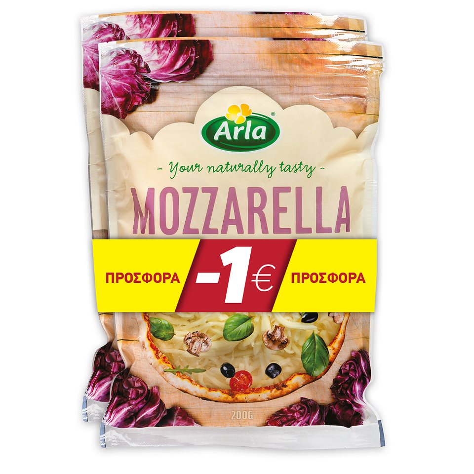 Τριμμένο Τυρί Mozzarella 2x200g Έκπτωση 1Ε