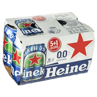 HEINEKEN | Μπύρα Χωρίς Αλκοόλ Κουτί 6x330ml 5+1 Δώρο