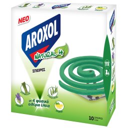 AROXOL | Εντομοαπωθητικές Σπείρες Natural 4 Spiral 10 Τεμάχια