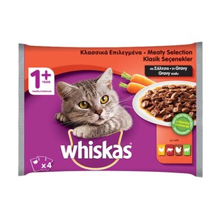 WHISKAS | WHISKAS ΦΑΚΕΛΑΚΙ ΚΡΕΑΣ 4Χ100ΓΡ