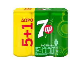 7UP | Αναψυκτικό Γκαζόζα Κουτί 330ml 5+1 Δώρο