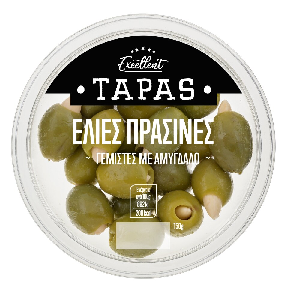 EXCELLENT TAPAS Ελιές Πράσινες Γεμιστές με Αμύγδαλο 150g