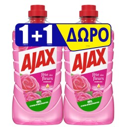 AJAX | Υγρό Καθαρισμού Fete Des Fleurs Ρόδο Αυγής 1lt 1+1 Δώρο