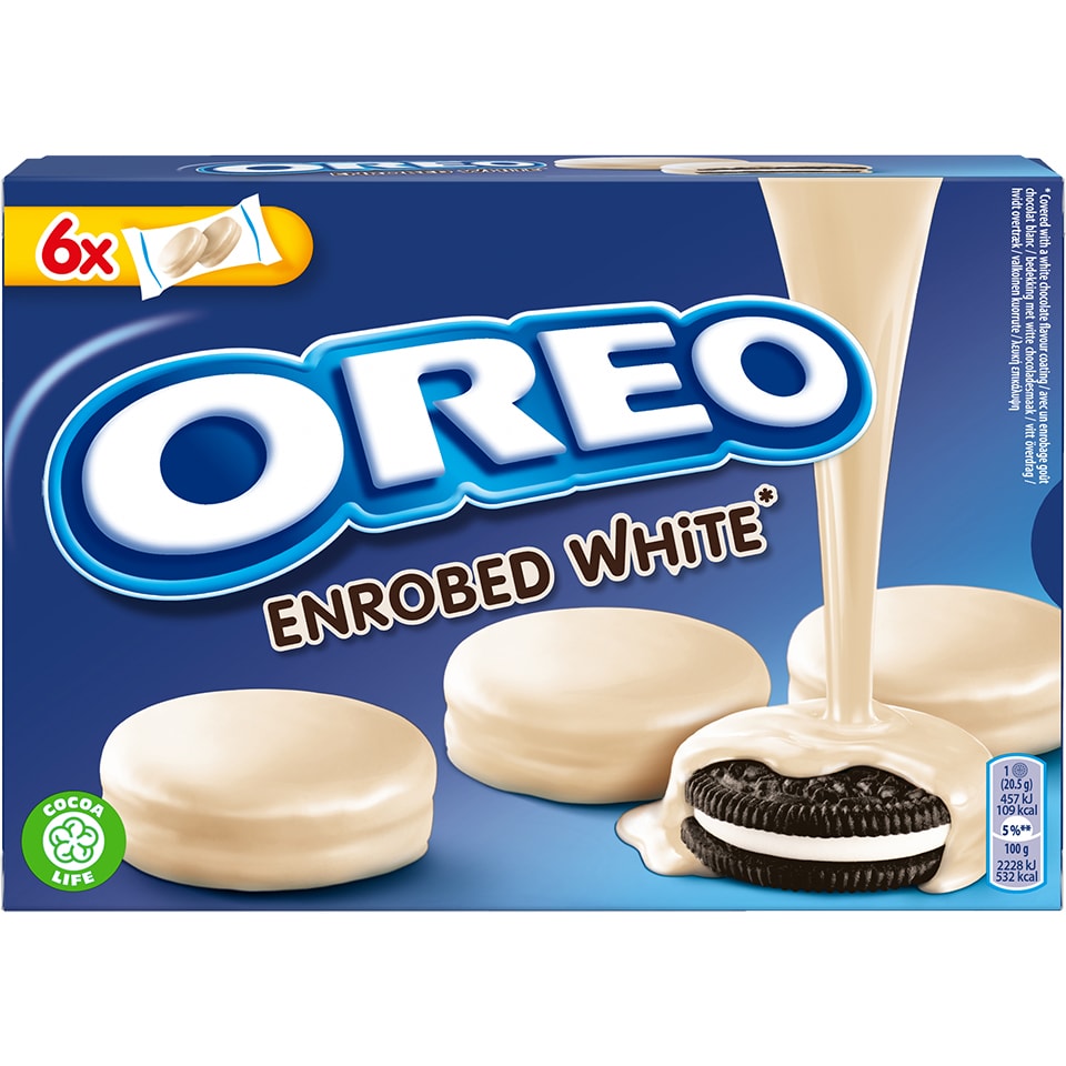 OREO Μπισκότα Γεμιστά Επικάλυψη Λευκή Σοκολάτα 246g