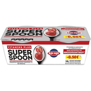 ΚΡΙ ΚΡΙ | Επιδόρπιο Γιαουρτιού Super Spoon Φράουλα 2x170g Έκπτωση 0.50E