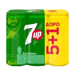 7UP | Αναψυκτικό Γκαζόζα Κουτί 330ml 5+1 Δώρο