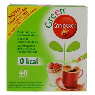 CANDEREL | ΥΠΟΚΑΤΑΣΤΑΤΟ ΖΑΧΑΡΗΣ ΜΕ ΣΤΕΒΙΑ ΣΚΟΝΗ GREEN 40 X 2 GR