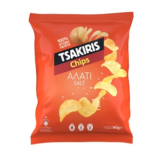 ΤΣΑΚΙΡΗΣ | Τσίπς Αλάτι  140 gr