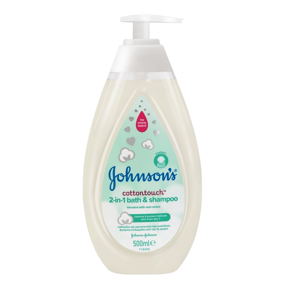 JOHNSON BABY Αφρόλουτρο & Σαμπουάν Cotton Touch 2σε1 500ml