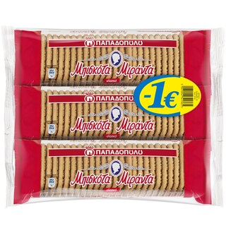 ΜΙΡΑΝΤΑ | Μπισκότα Μιράντα 3x250g Έκπτωση 1Ε 1E