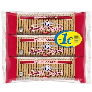 ΜΙΡΑΝΤΑ | Μπισκότα Μιράντα 3x250g Έκπτωση 1Ε 1E
