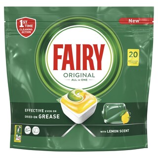 FAIRY | Κάψουλες Πλυντηρίου Πιάτων All In 1 Λεμόνι 20 Τεμάχια
