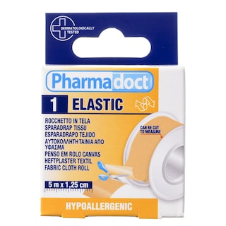 PHARMADOCT | Ταινία Αυτοκόλλητη Υφασμάτινη 5mx1,25cm 1 Τεμάχιο
