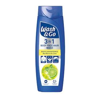 WASH&GO | Αφρόλουτρο 3σε1 Μέντα & Lime Βαθύς Καθαρισμός 360ml