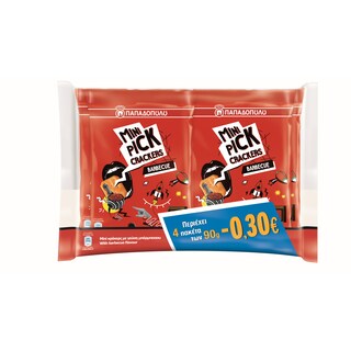 ΠΑΠΑΔΟΠΟΥΛΟΥ | Κράκερς Mini Pick Barbecue 4x90gr Έκπτωση 0.30Ε