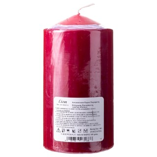 LION | Κερί Παραφίνης Αντικαπνικό 7x13cm Μπορντό 1 Τεμάχιο