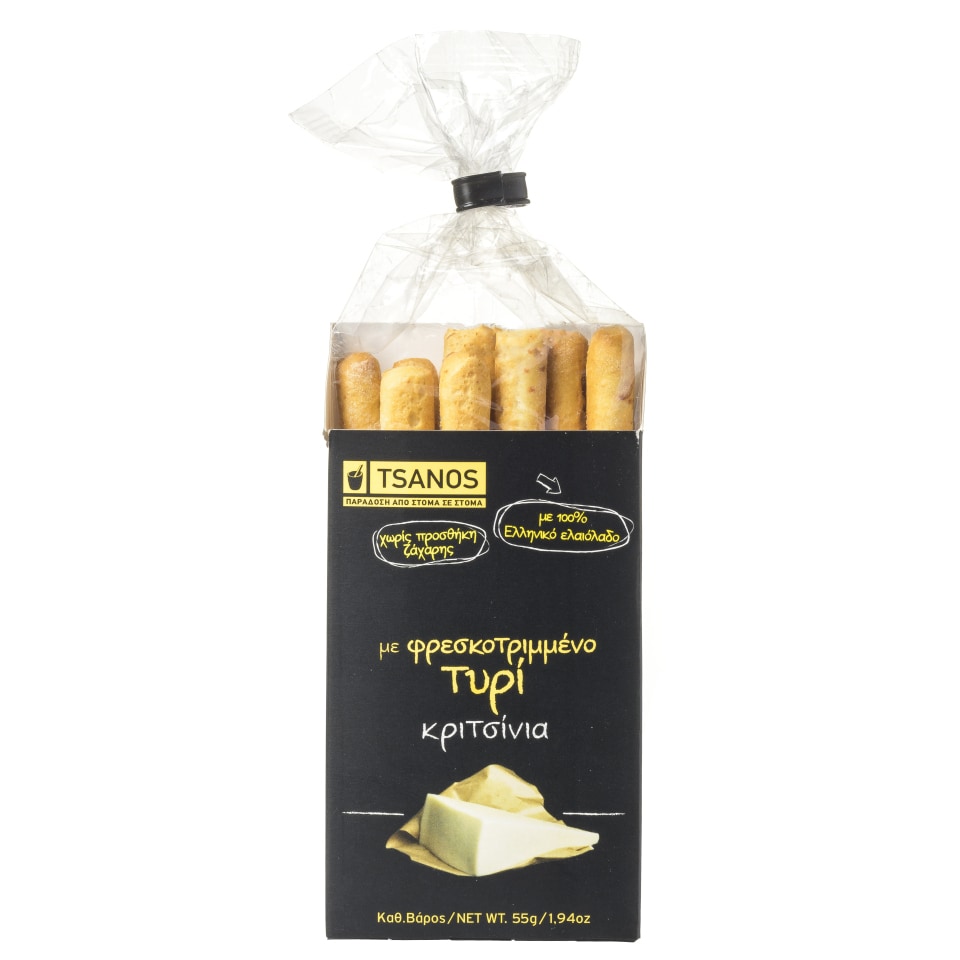 ΤΣΑΝΟΣ Κριτσίνια με Φρεσκοτριμμένο Τυρί 55g