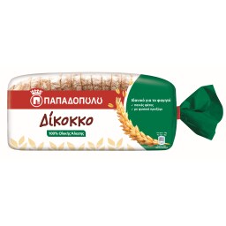Ψωμί Τοστ Ολικής Άλεσης Δίκοκκο Σιτάρι 500g