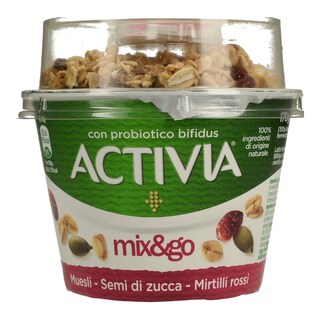 ACTIVIA | Επιδόρπιο Γιαουρτιού Mix & Go Muesli Cranberry 170 gr