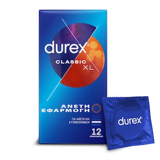 DUREX | Προφυλακτικά Classic XL Άνετη Εφαρμογή 12 Τεμάχια