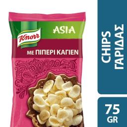 KNORR | Asia Chips Γαρίδας με Πιπέρι Καγιέν 75g Έκπτωση 20%