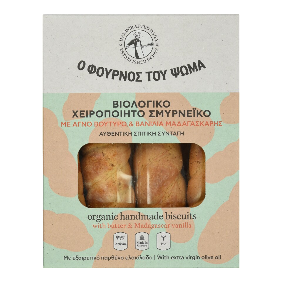 ΦΟΥΡΝΟΣ ΤΟΥ ΨΩΜΑ Κουλουράκια Bio Σμυρνέϊκα Βανίλια Μαδαγασκάρης 140g