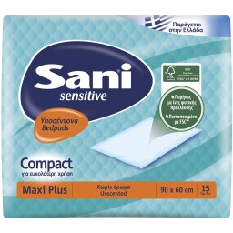 SANI | Υποσέντονα Maxi Plus Χωρίς Άρωμα 90x60cm 15 Τεμάχια