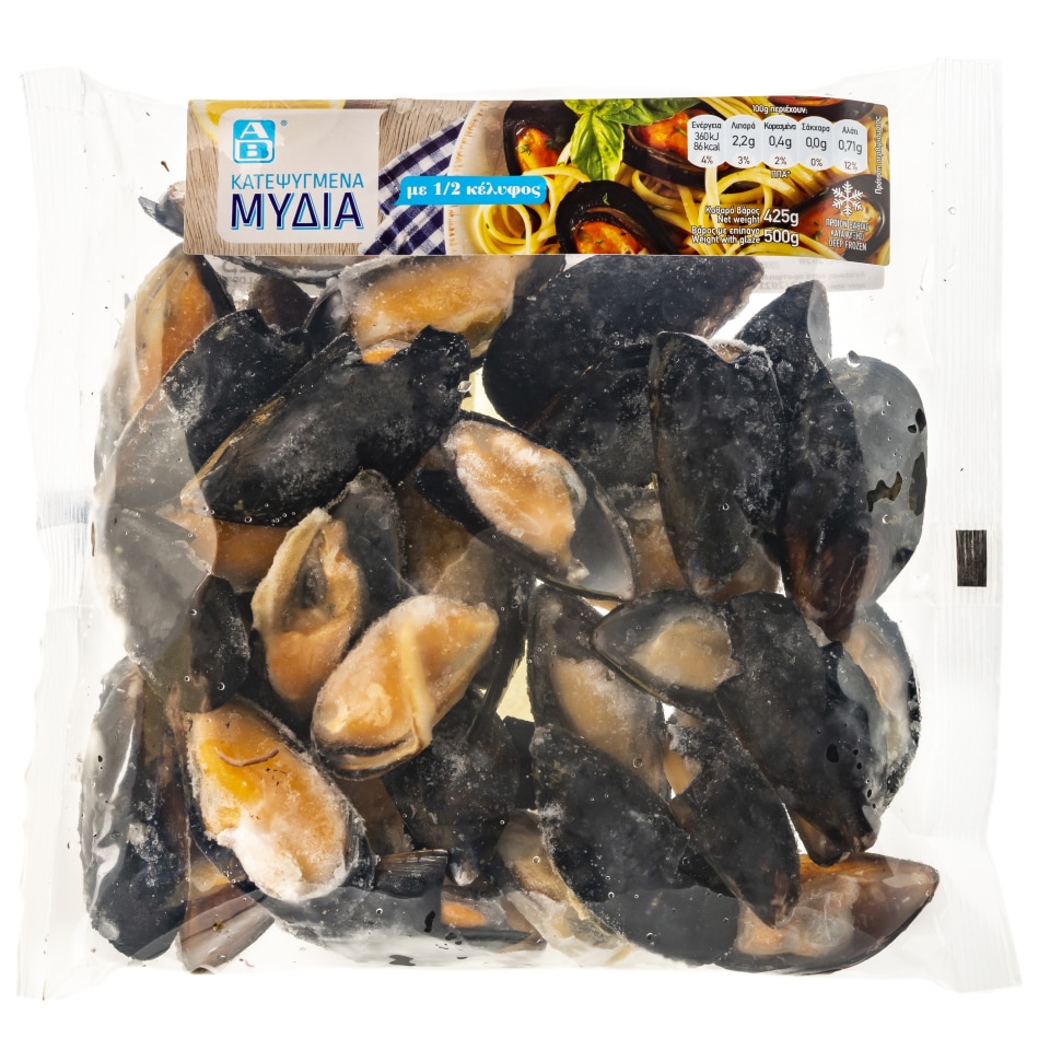 ΑΒ Μύδια 1/2 Κέλυφος Κατεψυγμένα 425gr