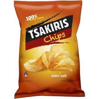 ΤΣΑΚΙΡΗΣ | Τσίπς Αλάτι  188 gr