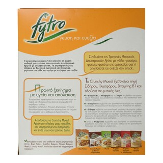 FYTRO | FYTRO CRUN.MUESLI HONEY.375Γ ΜΕ ΜΕΛΙ 375 GR