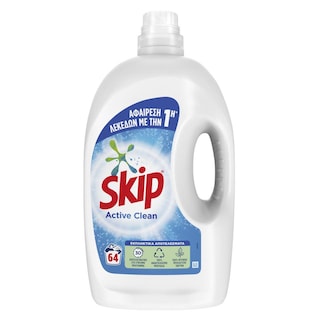 SKIP | Υγρό Πλυντηρίου Ρούχων Active Clean 64 Μεζούρες