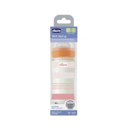 CHICCO | Μπιμπερό Γυάλινο Well Being Anti-Colic 0m+ Ροζ 240ml