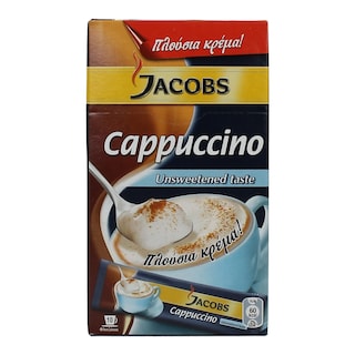 JACOBS | ΣΤΙΓΜΙΑΙΟΣ ΚΑΦΕΣ CAPPUCCINO ΧΩΡΙΣ ΖΑΧAΡΗ ΣΕ ΦΑΚΕΛΑΚΙΑ 10 Χ 14,4 GR