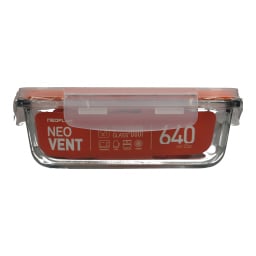 NEOFLAM | Φαγητοδοχείο Γυάλινο Βαλβίδα 640ml 1 Τεμάχιο