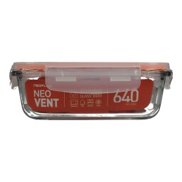 NEOFLAM | Φαγητοδοχείο Γυάλινο Βαλβίδα 640ml 1 Τεμάχιο