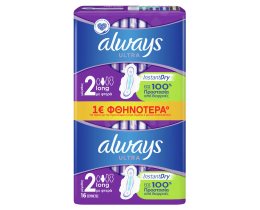ALWAYS | SANITARY NAPKINS ULTRA LONG PLUS DUO 16 ΤΕΜ 1Ε DISCOUNT