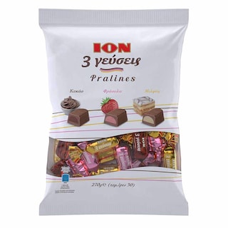 ΙΟΝ | Σοκολατάκια Γάλακτος Πραλίνες 3 Γεύσεις 270g