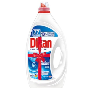 DIXAN | Υγρό Πλυντηρίου Ρούχων Universal Gel Φρεσκάδα Ωκεανού 70+7 Μεζούρες Δώρο