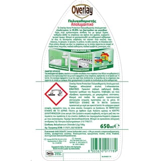 OVERLAY | Πολυκαθαριστής Απολυμαντικό Home Protection Λεμόνι 650ml