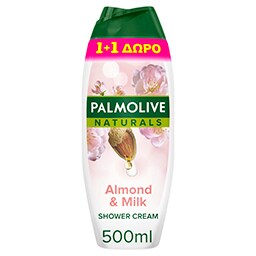 PALMOLIVE | Αφρόλουτρο Naturals Γάλα & Aμύγδαλο 500ml 1+1 Δώρο 500ML 1+1 ΔΩΡΟ