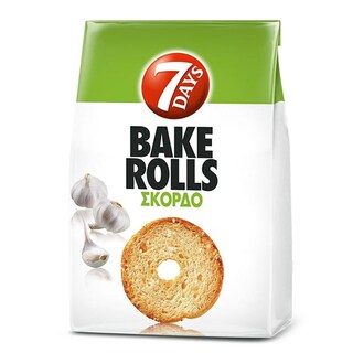 7DAYS | BAKE ROLLS | Παξιμαδάκια Mini Bake Rolls Σκόρδο 160g