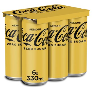 COCA COLA | Αναψυκτικό Cola Zero Λεμόνι Κουτί 6x330ml